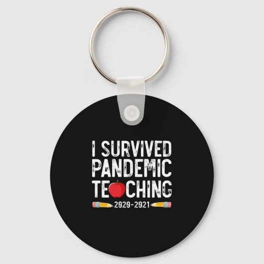 Porte-clés I Survived Pandemic Teaching 2020 2021 Apple (Recto)