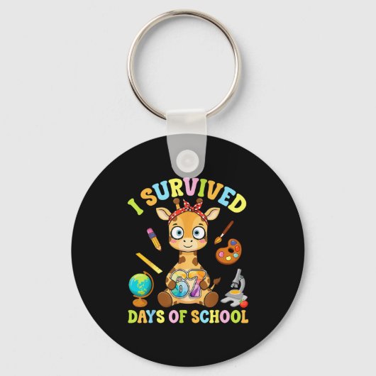 Porte-clés I Survived Six Seven Days Of School Cute Giraffe S (Recto)