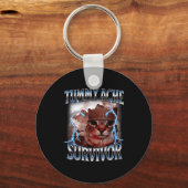 Porte-clés I Survived Today's Tummy Ache Survivor Funny Cat M (Recto)