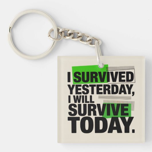 Porte-clés I Survived Yesterday, I Will Survive Today (Devant)