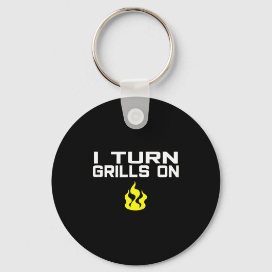 Porte-clés I turn grills on funny bbq grilling  (Recto)