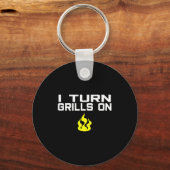 Porte-clés I turn grills on funny bbq grilling  (Recto)