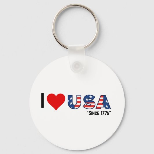 Porte-clés I ❤️ USA - Depuis 1776 (Recto)