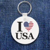Porte-clés "I ❤️ USA" Porte - clé rond