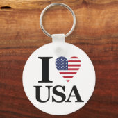 Porte-clés "I ❤️ USA" Porte - clé rond (Recto)