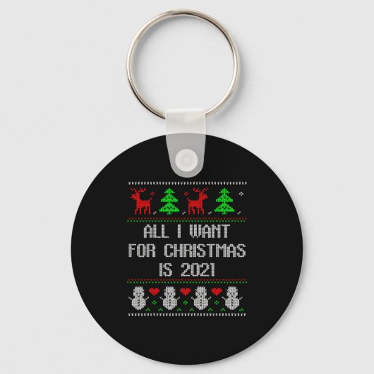 Porte-clés I Want 2020 All Done Ugly Christmas Sweater 2020 F (Recto)
