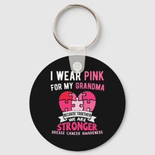 Porte-clés I Wear Pink For My Grandma Elephant Breast Cancer