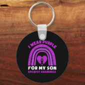 Porte-clés I Wear Purple For My Son Epilepsy Awareness Rainbo (Recto)