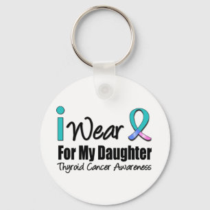 Porte-clés I Wear Thyroid Cancer Ribbon For My Daughter