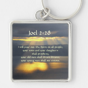 Porte-clés I will pour out My Spirit Joel 2 28, Bible Verse