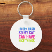 Porte-clés I Work Hard For My Cat (Verso)