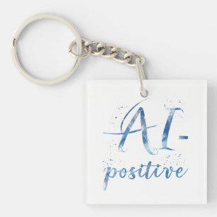 Porte-clés IA-Positive Text Art