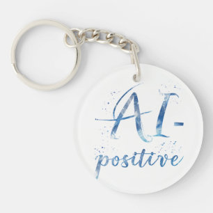 Porte-clés IA-Positive Text Art