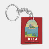 Porte-clés Ibiza Espagne Voyage Art Vintage (Devant gauche)