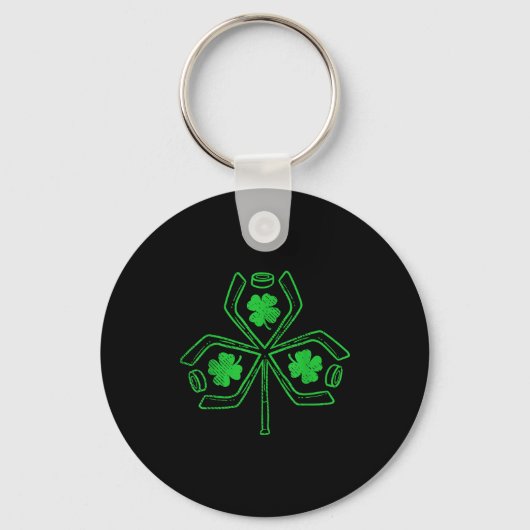 Porte-clés Ice Hockey Shamrock Clover St Patricks Day Player  (Recto)