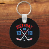 Porte-clés Ice Hockey Thirteen Birthday Boy 13th Party Boys A (Recto)