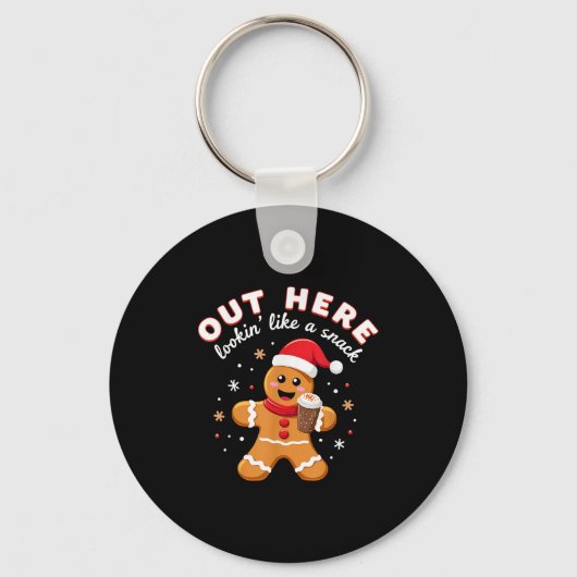 Porte-clés Ici On A L'Air D'Un Snack Gingerbrea De Noël (Recto)