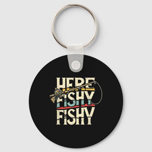 Porte-clés Ici Pêche Poisson Drôle Pêche (Recto)