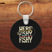 Porte-clés Ici Pêche Poisson Drôle Pêche (Recto)