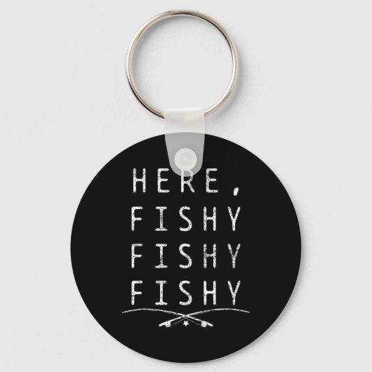 Porte-clés Ici pêcheur à la pêche (Recto)