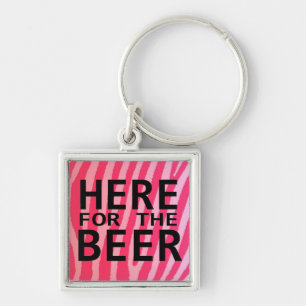 Porte-clés Ici pour la bière rose zèbre porte - clé humour ra