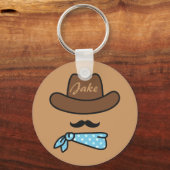 Porte-clés Icône Cowboy avec Mustache Porte - clé personnalis (Recto)