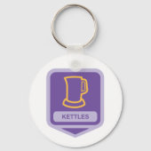 Porte-clés Icône de bouilloires violettes et jaunes modernes (Recto)