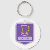 Porte-clés Icône de bouilloires violettes et jaunes modernes (Verso)