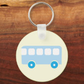 Porte-clés Icône de bus scolaire bleu pastel mignon (Recto)