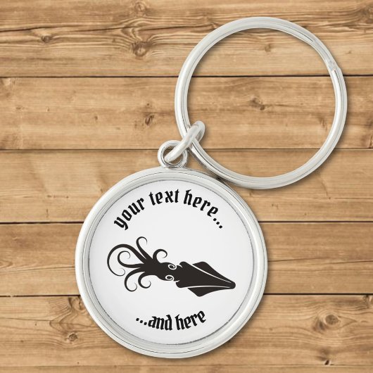 Porte-clés Icône de calmar noir