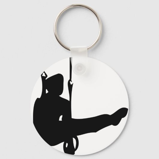 Porte-clés icône de gymnastique noire (Recto)