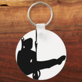 Porte-clés icône de gymnastique noire (Recto)