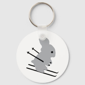 Porte-clés icône de lapin de ski
