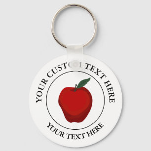 Porte-clés Icône de logo de texte personnalisé Red Apple