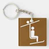 Porte-clés Icône de remontée mécanique de ski Rustique Symbol (Devant)