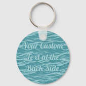 Porte-clés Icône de vagues d'océan turquoise (Verso)