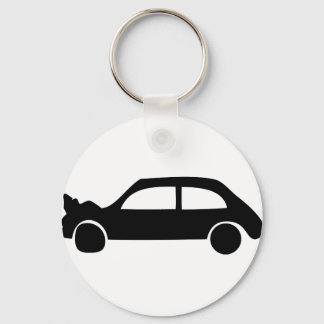 Porte-clés icône de voiture de crash noir