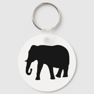 Porte-clés icône d'éléphant noir