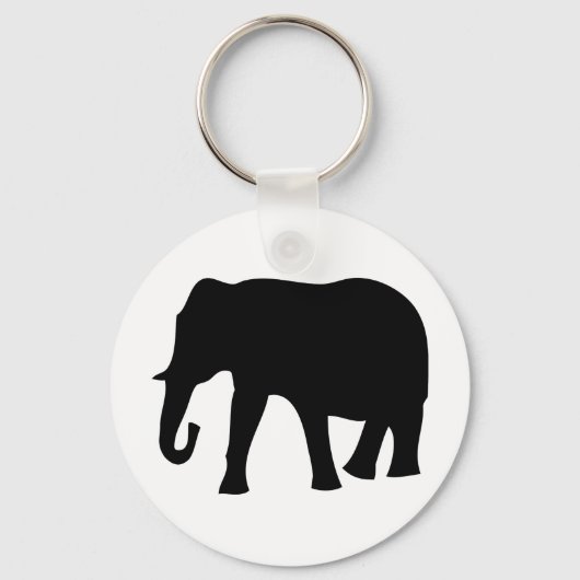 Porte-clés icône d'éléphant noir (Recto)