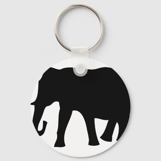 Porte-clés icône d'éléphant noir (Recto)