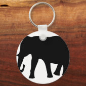 Porte-clés icône d'éléphant noir (Recto)