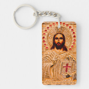 Porte-clés Icône dorée de Jésus-Christ