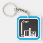 Porte-clés Icône d'usine industrielle avec cheminées (Devant)
