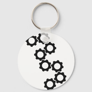 Porte-clés icône en forme de roue noire