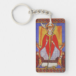 Porte-clés Icône médiévale de Saint Grégoire le Grand