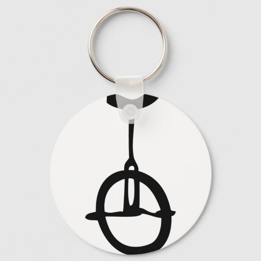 Porte-clés icône monocycle noire (Recto)