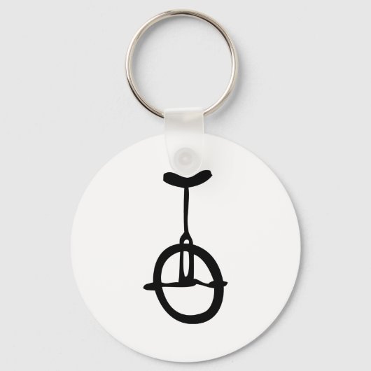 Porte-clés icône monocycle noire (Recto)