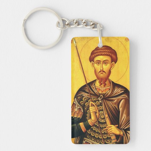 Porte-clés icône orthodoxe de saint Théodore Tiron (Devant)