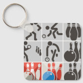 Porte-clés Icônes de bowling à dix épingles Sport Porte - clé (Recto)
