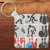 Porte-clés Icônes de bowling à dix épingles Sport Porte - clé (Recto)